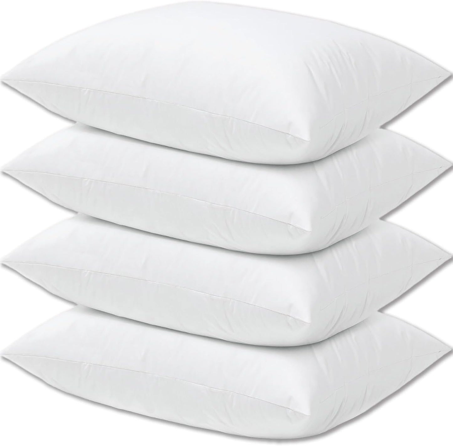 Hotel Collection Bed Pillows Standard Size Set of 4 Back Sleeper Pillow for Adults Stomach Kids Side Sleeping Medium Soft Plush Fluffy White 20x26 inches