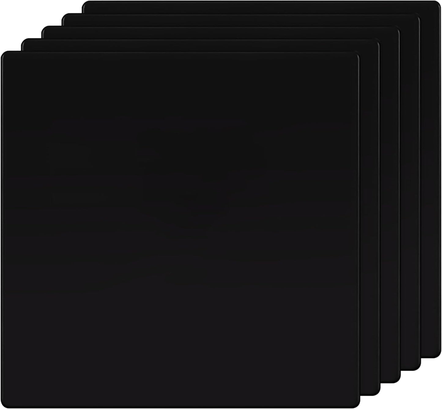 TG Screwless Double Blank Wall Plate, Child Safe Blank Device Outlet Cover, Mid-Size 2-Gang 4.88" H x 4.92" L, Polycarbonate Thermoplastic, UL Listed, SP-MB2-BK5P, Black (5 Pack)