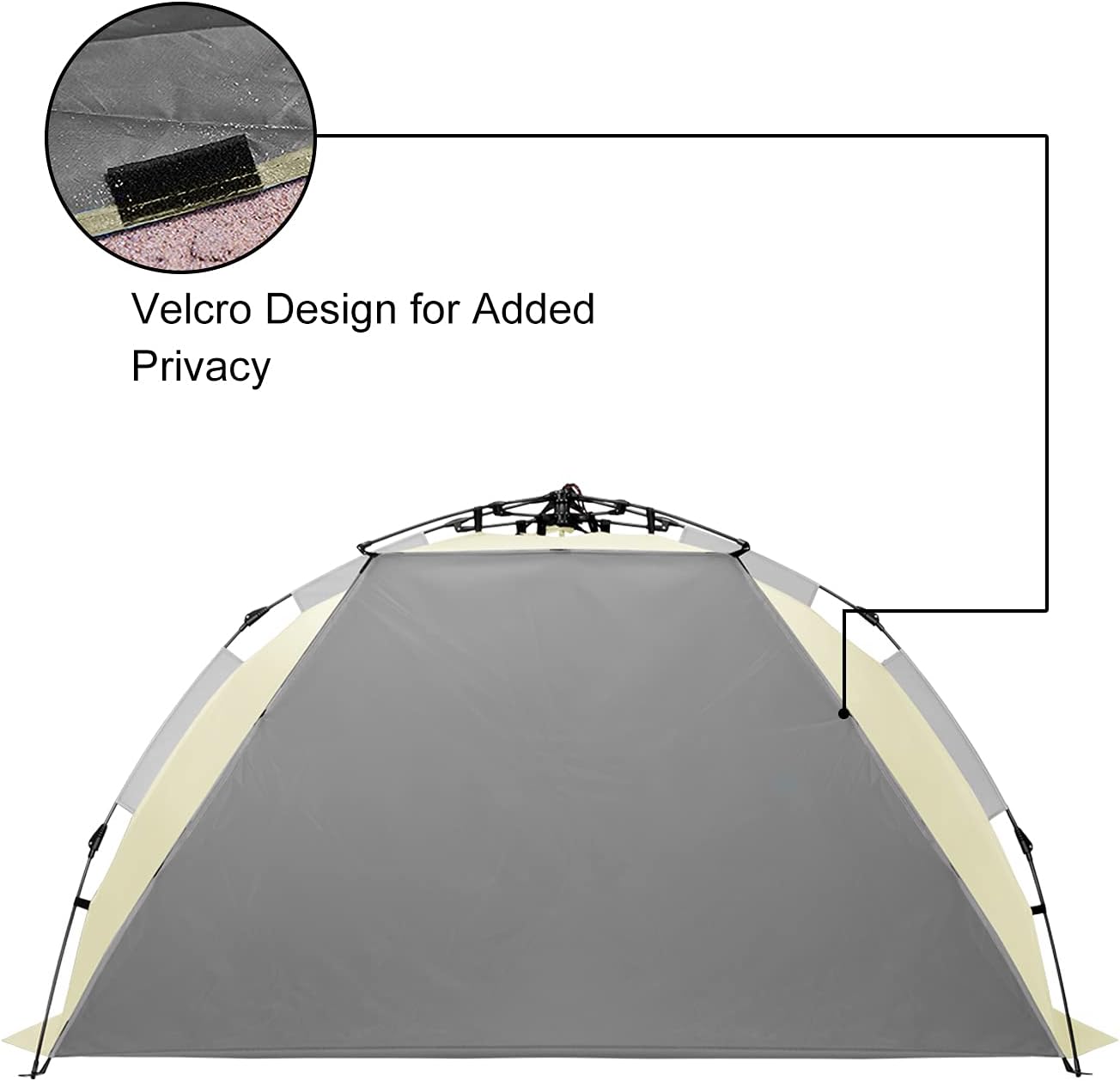 Oileus X-Large 4 Person Beach Tent Sun Shelter - Portable Sun Shade Instant Tent for Beach with Carrying Bag, Stakes, 6 Sand Pockets, Anti UV for Fishing Hiking Camping, Waterproof Windproof, Khaki