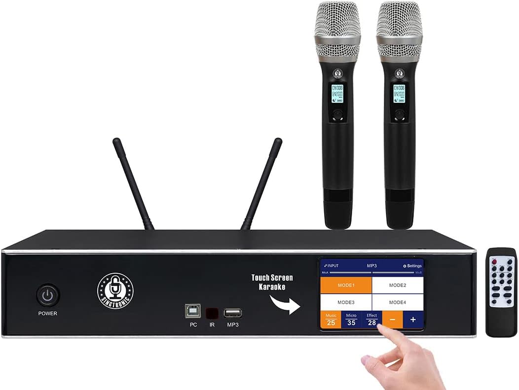 2500W Complete Karaoke System – 50,000 Preloaded Songs + Unlimited YouTube | Select Songs via App on Phone/Tablet | Wireless Mics, Digital Mixer & Class D Amp