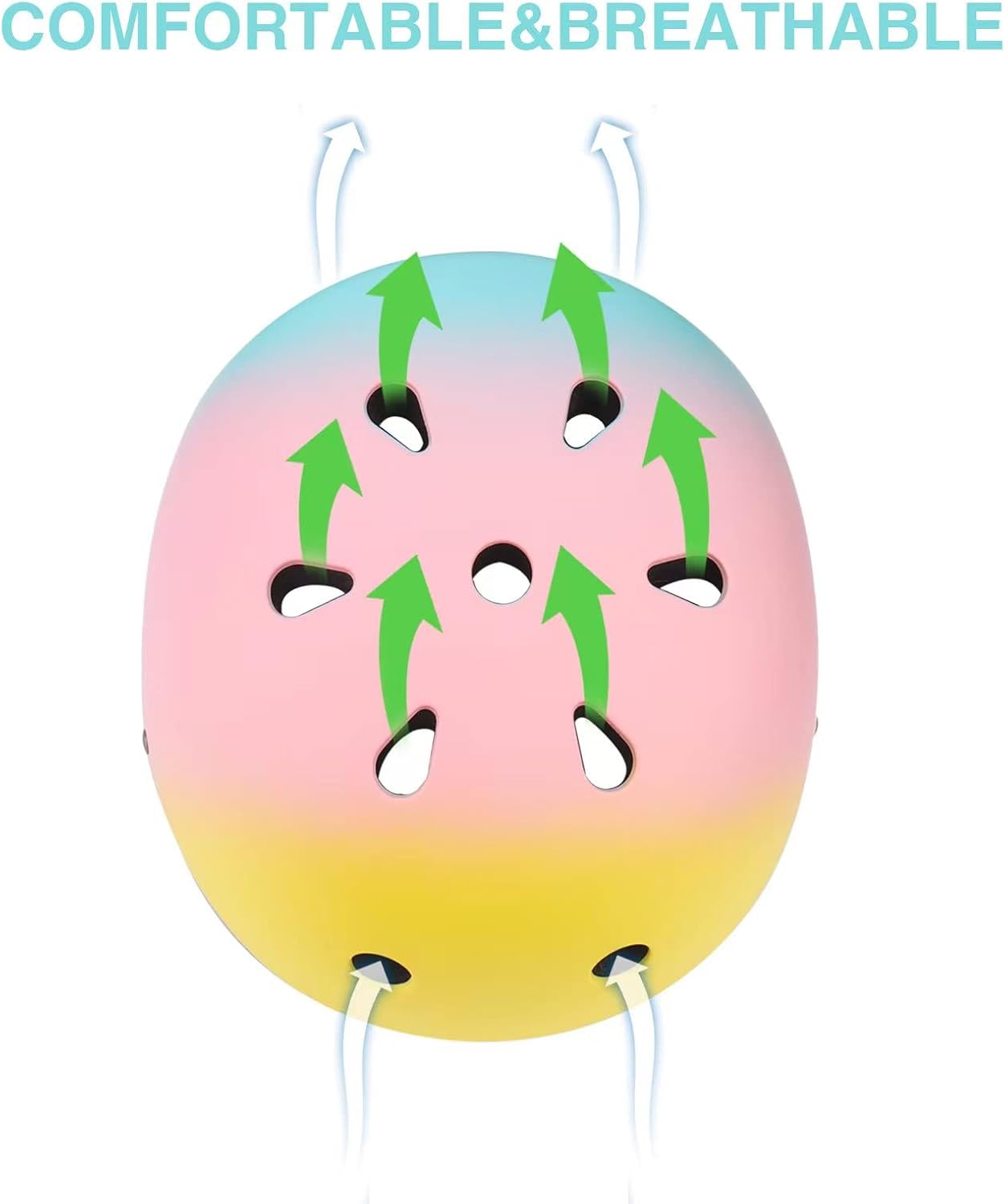 Color Gradient Adjustable Kids Bike Helmet Toddler Helmets for 3-5-8-14 Years Kids Girls Boys Youth Bicycle Helmet for Scooter Balance Bike Roller Skating Skateboard