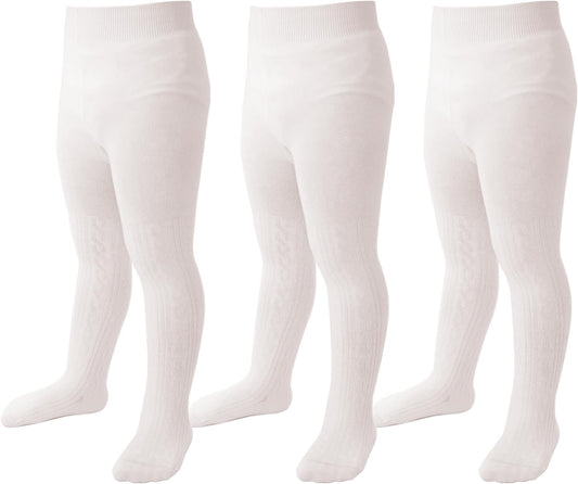 Marchare Baby Girls Tights Thick Solid Cable Knit Leggings Winter Warm Stockings For Toddler Girls 1/2/3/4/5 Pack