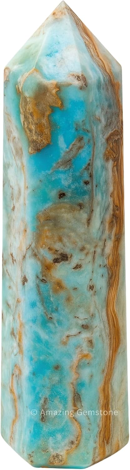Amazing Gemstone Large Caribbean Calcite Crystal Towers ~ Natural Healing Crystal Point Obelisk for Reiki Healing and Crystal Grid (5.5 to 6 INCH)