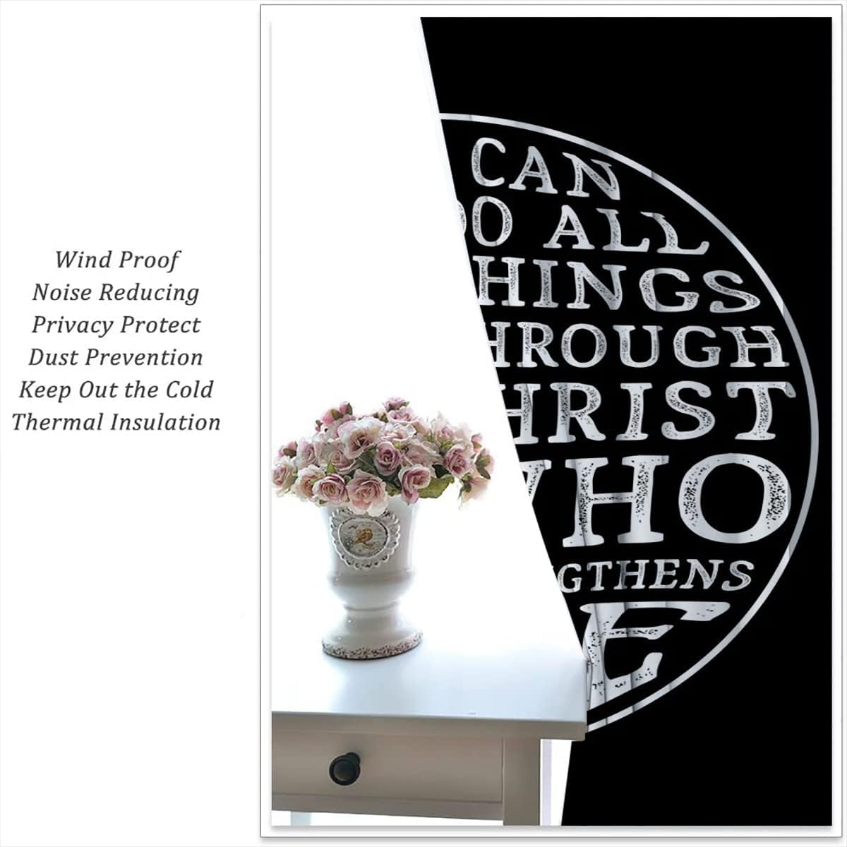 Basketball Blackout Curtains for Boy Girl Room Darkening Decor,Sport Theme and White Motto Dark Background Bedroom Living Room Home Rod Pocket Thermal Insulated Window Curtain/Drapes Panel,72x63 Inch…