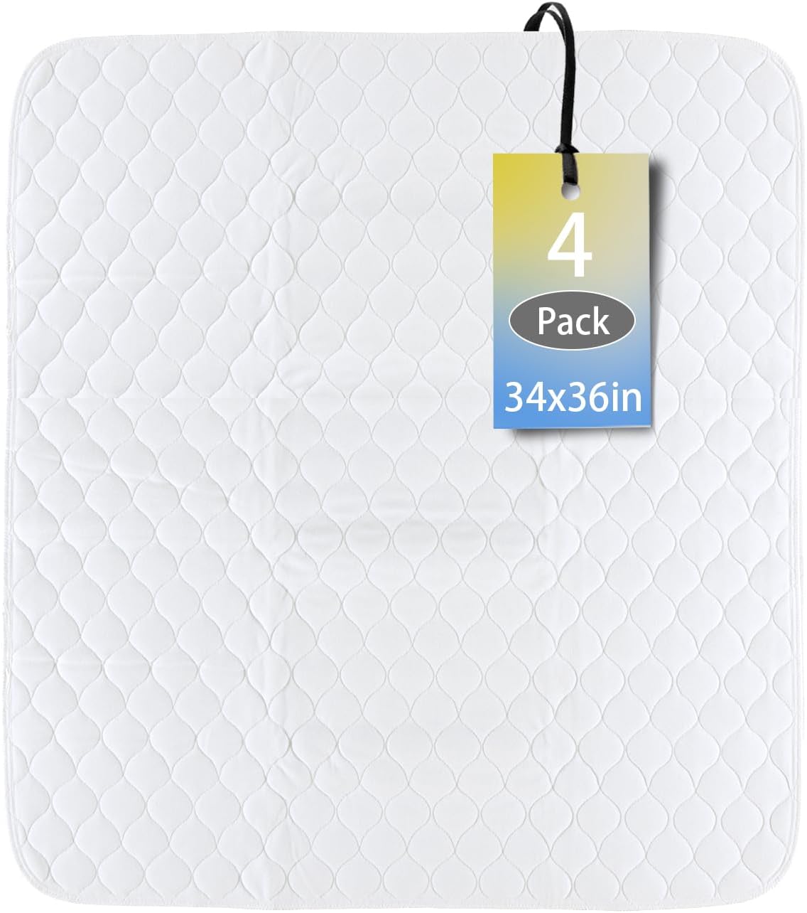 Waterproof Reusable Incontinence Bed Pads Washable Incontinence Underpads 8 Cups Absorbency,Mattress Protector for Adults, Kids and Pets(34”x 36” inch 4 Pack)