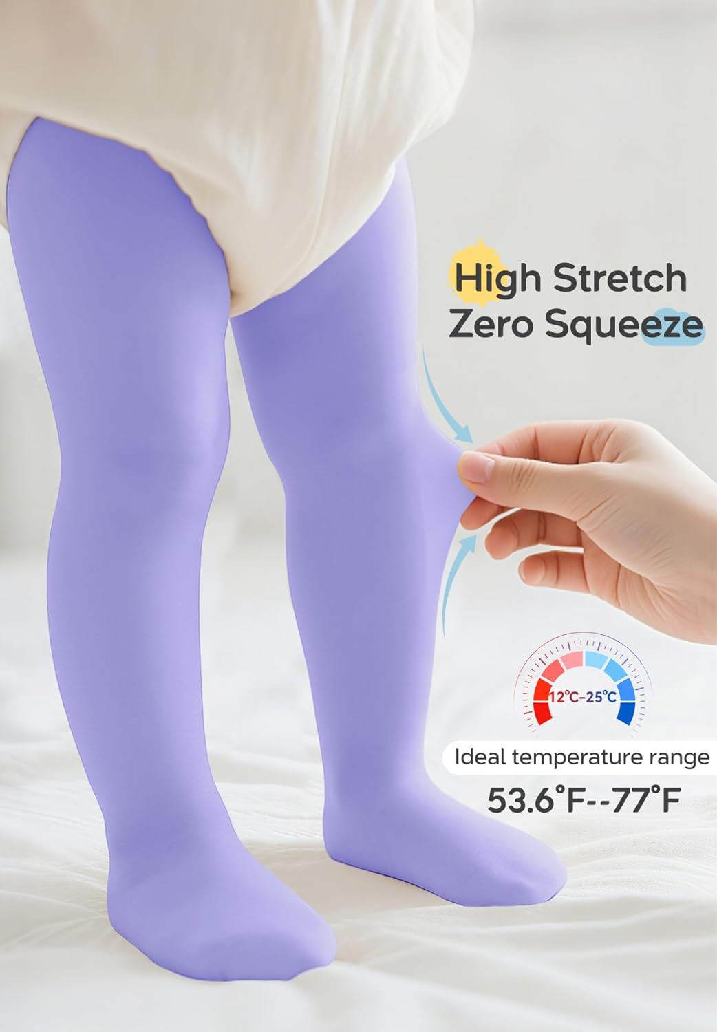 Ultra Soft Toddler Ballet Tights for Girls - Footed Dance Tights Colorful Baby Girls Leggings for Daily Party Halloween 1-6T