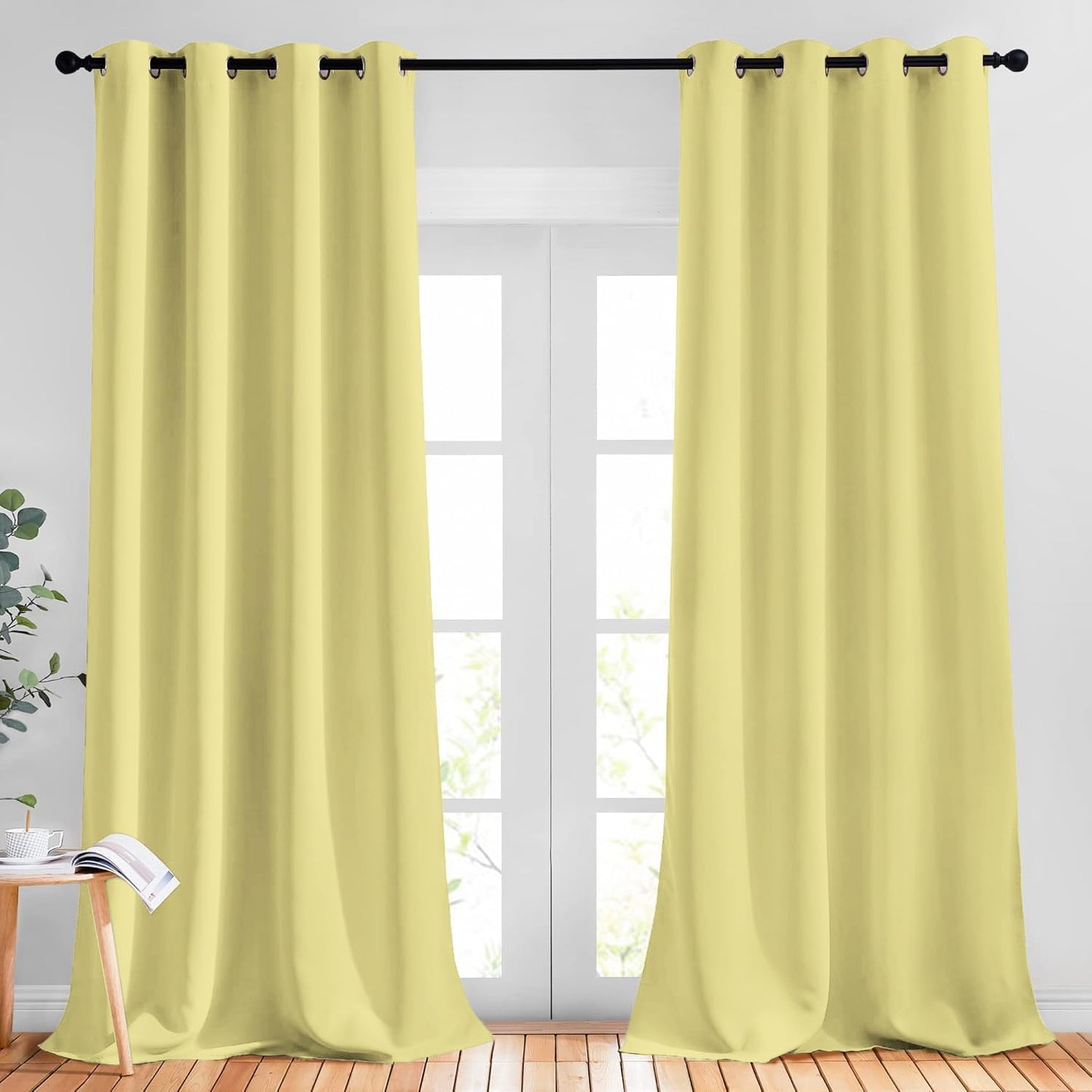 NICETOWN Patio Glass Door Panels - (52 inches Wide x 108 inches Long, 1 Pair) Room Darkening Curtains for Holiday Decor, Privacy Panel Drapes for Dining Room and Guest Room