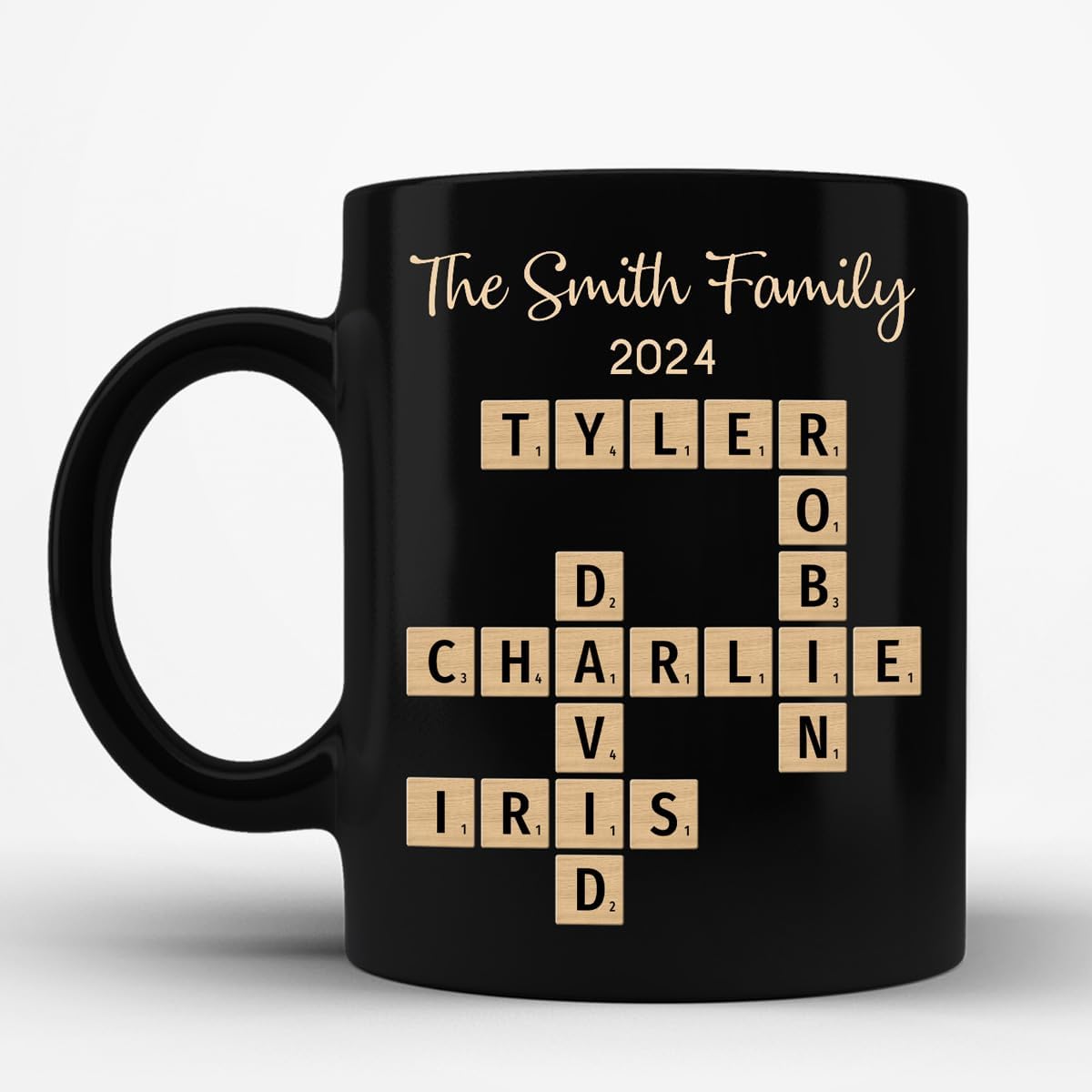 Trending Custom Family Forever Linked Together Crossword Puzzle Art Personalized Mug, Gift For Brothers, Sisters, Siblings, Family Member on Birthday Christmas