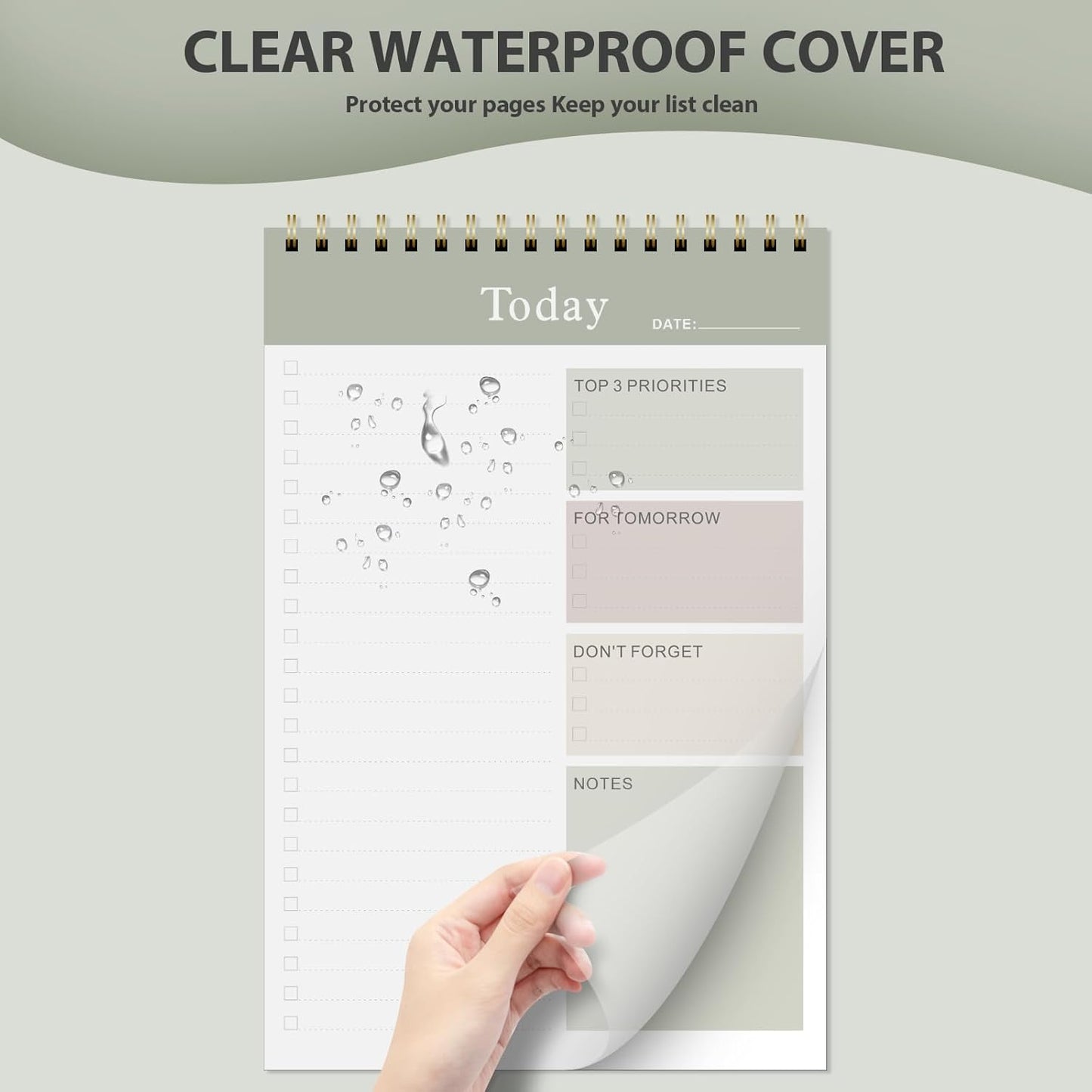 Weekly To Do List Notepad, Undated Planner with 52 Sheets (8.5''x11''), Desk Weekly Planner for Women & Man, Home School & Work (E-Green)