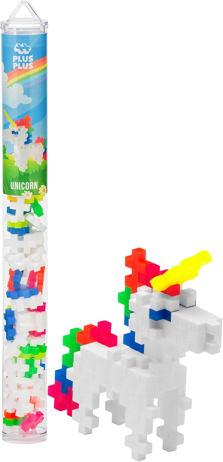 PLUS PLUS Building Block Playset Kit, Themed Figures 3D Puzzle, Fun Stem Toys for Kids, 350 Mini Interlocking Pieces - 5 Tube Bundle, Fantasy