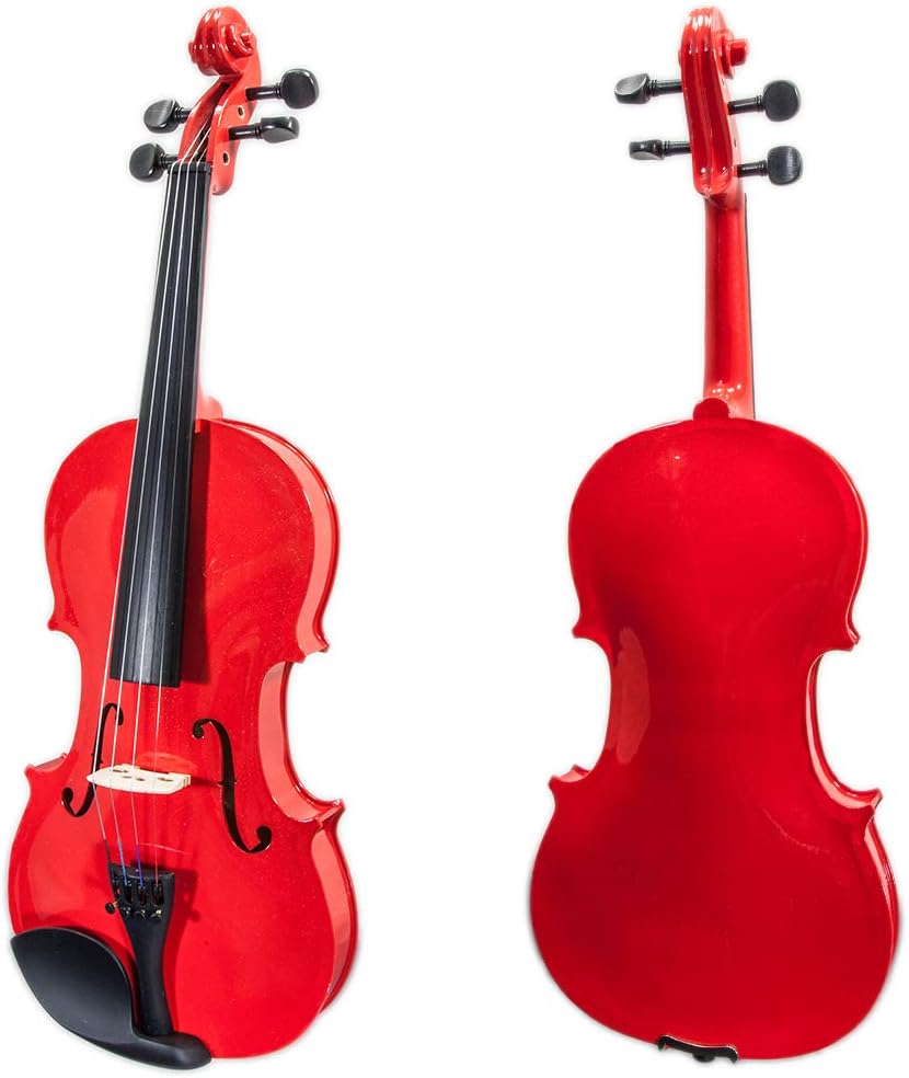 SKY Full Size VN202 Red Violin Beautiful Craftsmanship with Brazilwood Bow and Lightweight Case