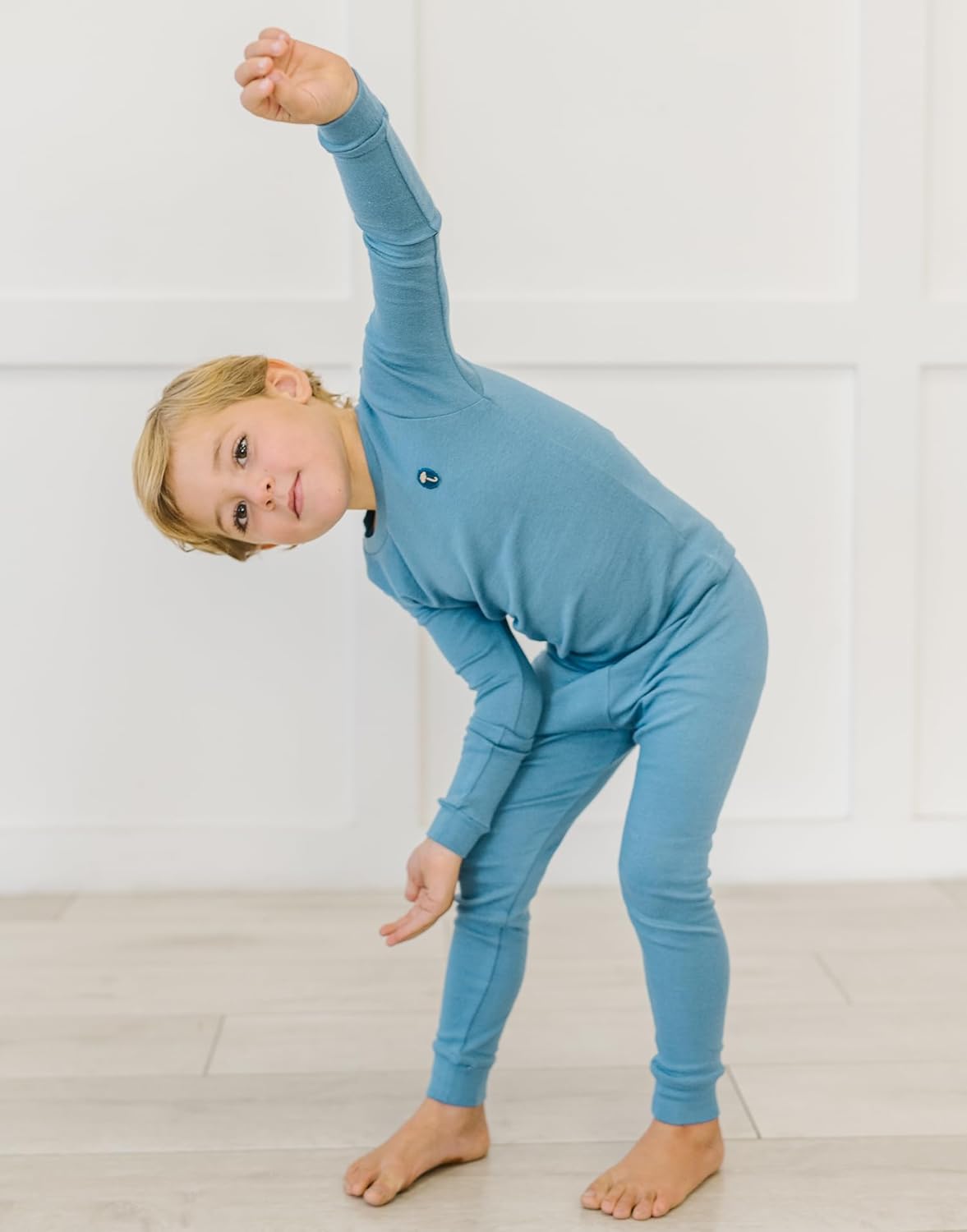 moimoln 6M-8Y Modal Cotton Solid Soft Breathable Baby Toddler Boys Girls Snug fit Pjs Long Sleeve Pajamas Set Sleepwear Daily