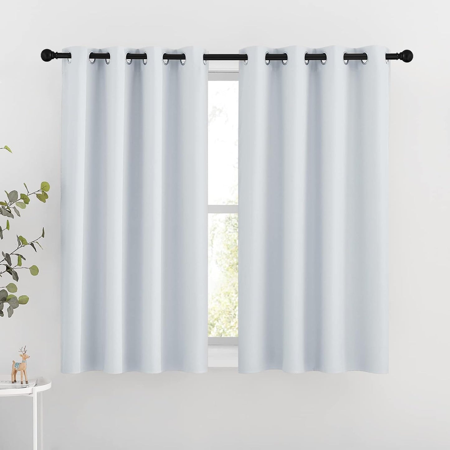 NICETOWN Room Darkening Curtain Panels - Window Treatment Thermal Insulated Grommet Light Blocking Curtains Drapes for Bedroom/Home Office (2 Panels, 46 by 54, Greyish White)