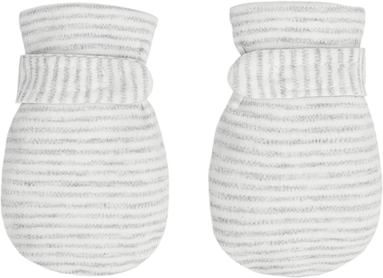 Newborn Baby No Scratch Mittens Stay On, 100% Cotton Breathable, Adjustable Infant Gloves for Baby Boys Girls Mittens