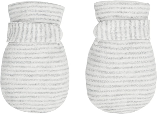 Newborn Baby No Scratch Mittens Stay On, 100% Cotton Breathable, Adjustable Infant Gloves for Baby Boys Girls Mittens