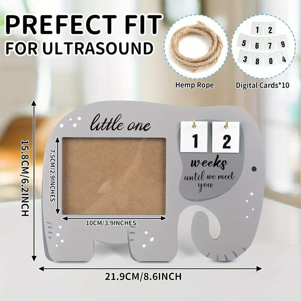 Ultrasound Picture Frames Sonogram Picture Frame with Countdown Weeks for Expecting Parents First Time Mama to be Pregnancy Gift Baby Keepsake Cut Photo