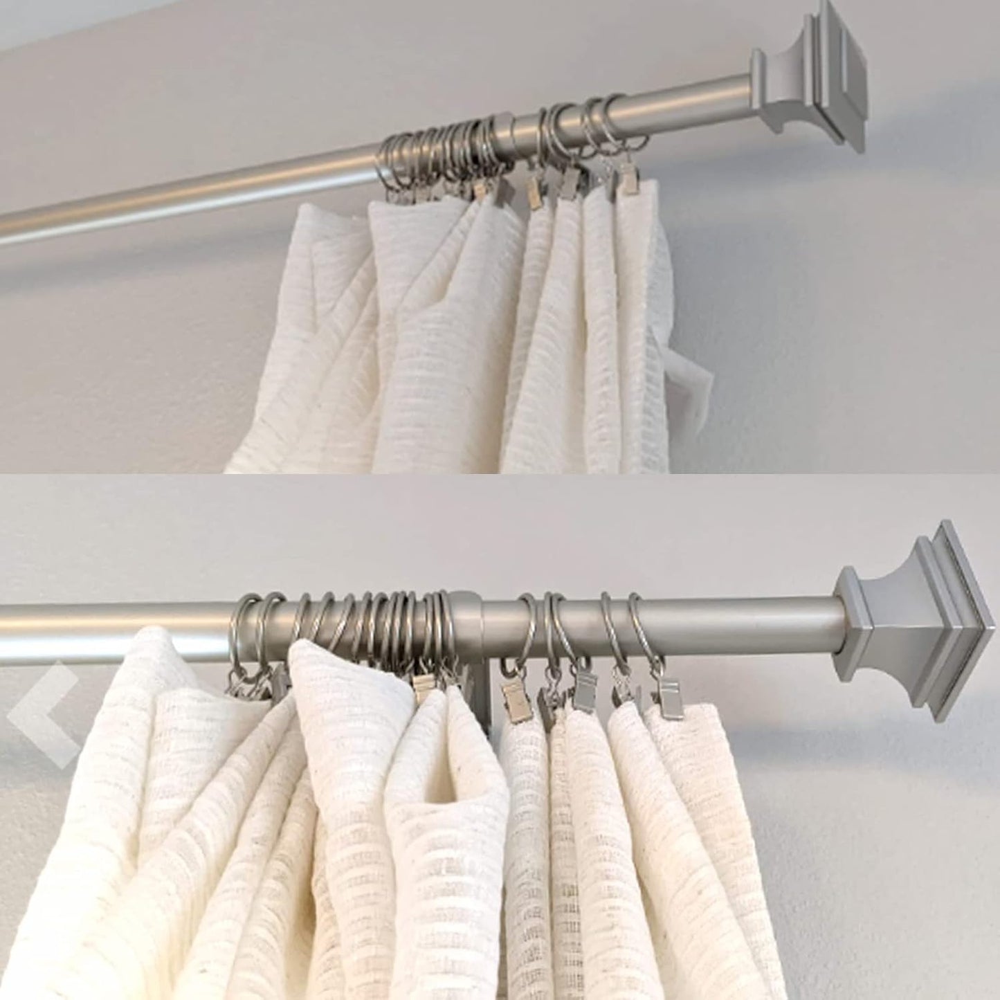 40 Pack Matte Silver Curtain Rings with Clips, Curtain Hooks Hangers Clip Rings for Hanging Drapes Bows Hat, Drapery Rings 1.5 in I D, Fits up to 1.2 in Diameter Curtain Rod.