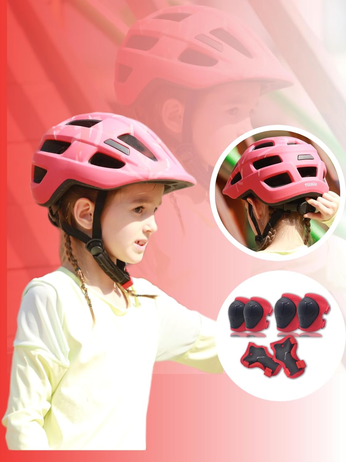 Kids Bike Helmet for Ages 1-8 Years, Adjustable Toddler Boys and Girls Helmets, Lightweight Child Infant Bicycle Cycling Scooter Sports Helmet 48-54cm