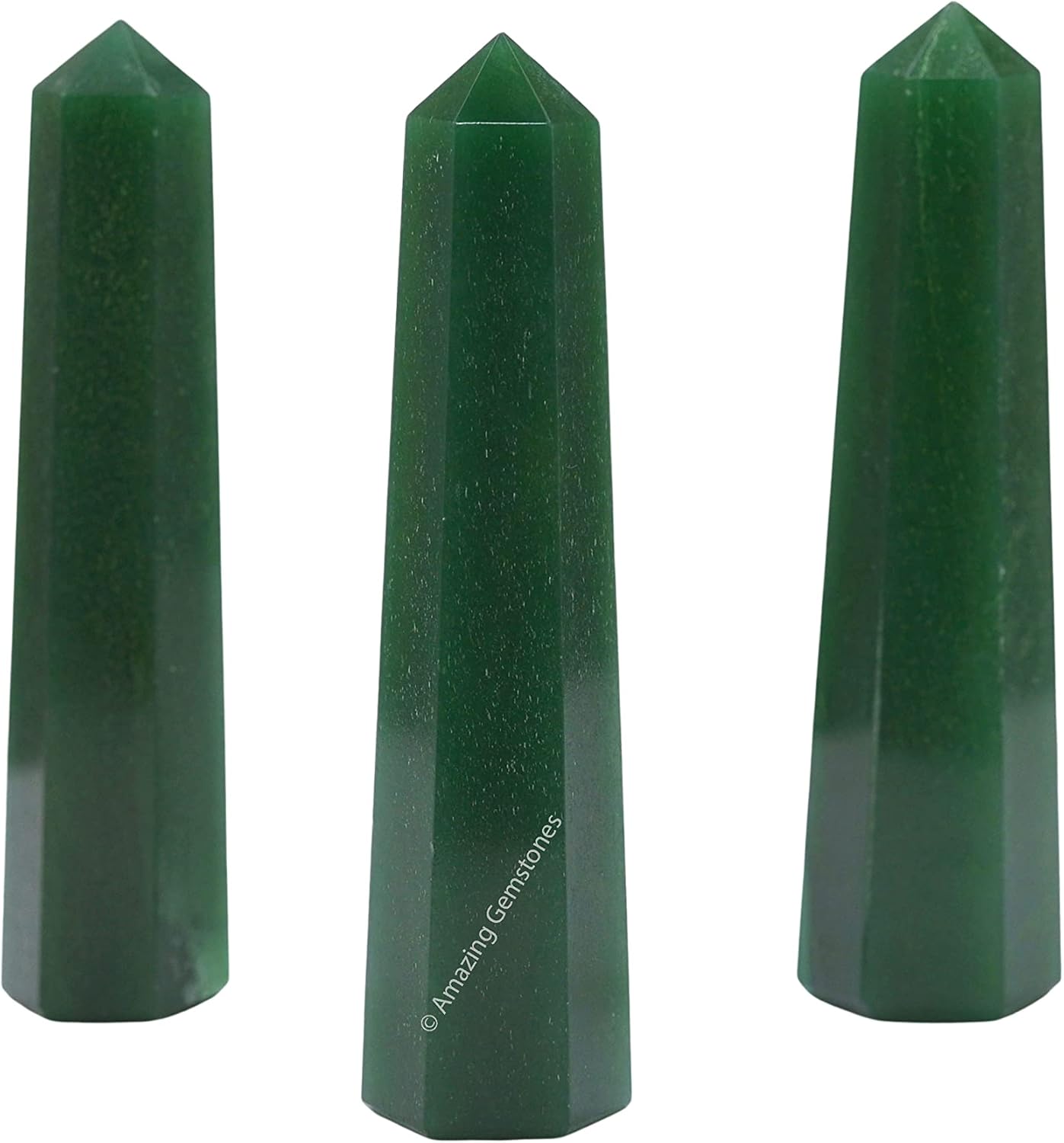 Amazing Gemstone Dark Green Aventurine Crystal Towers - Natural Healing Crystal Point Obelisk for Reiki Healing and Crystal Grid (2 Inch to 3 Inch)
