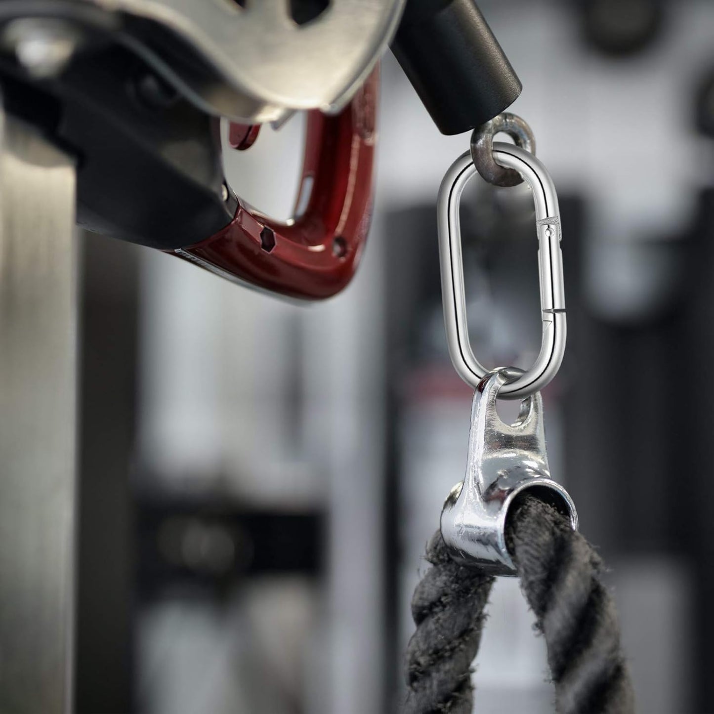 4 Inch Carabiner Clip Heavy Duty Spring Snap Hook Oval Shape 2pcs 10x100mm