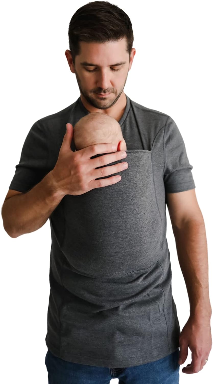 Lalabu The Dad Shirt | Hands-Free Baby Carrier for Dad with Kangaroo Pouch | Engineered for Bonding, Safety, & Comfort for Newborns Up to 15 Lbs. | CPSC Compliant