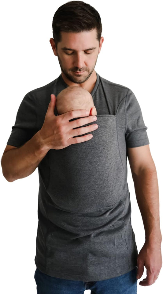 Lalabu The Dad Shirt | Hands-Free Baby Carrier for Dad with Kangaroo Pouch | Engineered for Bonding, Safety, & Comfort for Newborns Up to 15 Lbs. | CPSC Compliant