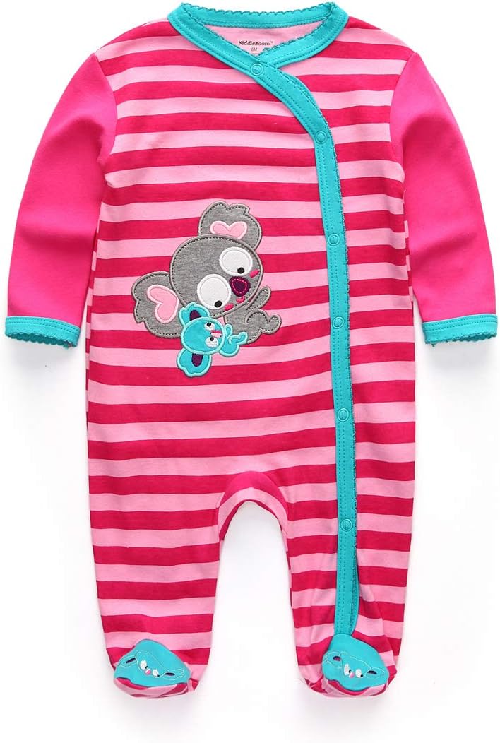 Kiddiezoom Baby and Toddler Boys'Snug Fit Footed One-Piece Romper Jumpsuit Cotton Cotton Footed Outfit