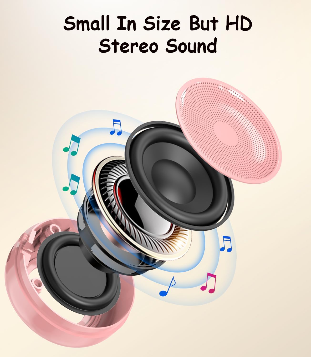 EWA Portable Mini Metal Karaoke Machine, Bluetooth Karaoke Speaker with 2 Wireless Microphones, Ideal Gifts for Girls Boys Family Home Party Birthday Christmas Toys Gifts-(Pink)