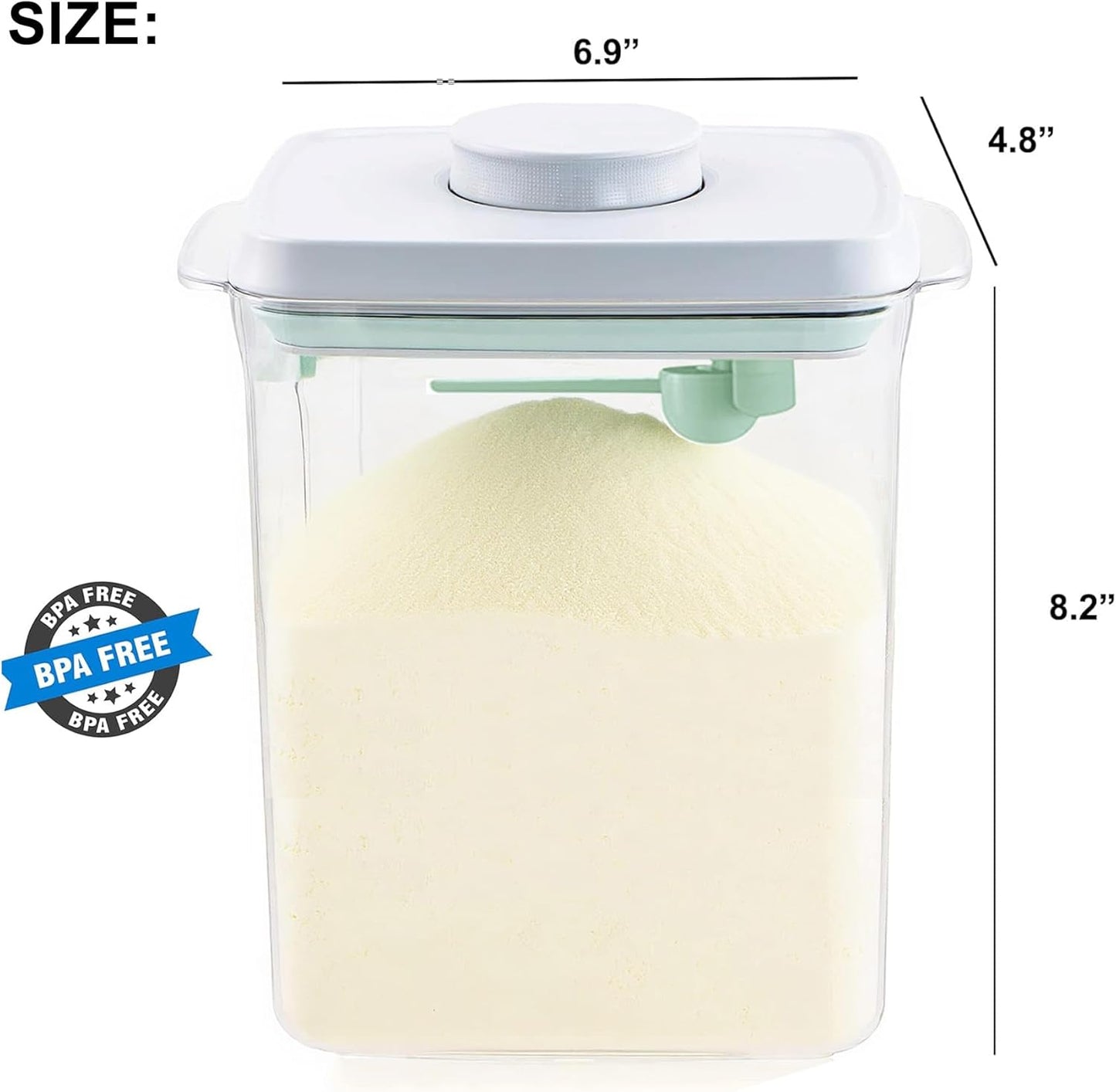 Formula Container for Baby Formula Dispenser with Scraper and Scoop One Button Handy 1000g Milk Powder Container BPA-Free Airtight Formula Storage Containers 2300ml