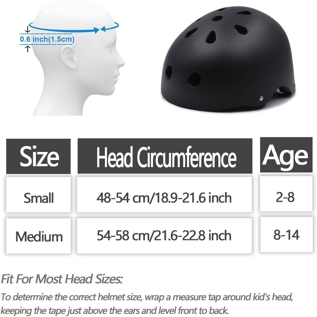 Kids Bike Helmet for Ages 2-14, Adjustable Safety Toddler Helmet with Protective Gear Set, Skateboard Scooter Helmets with Knee Elbow Pads Wrist Guards
