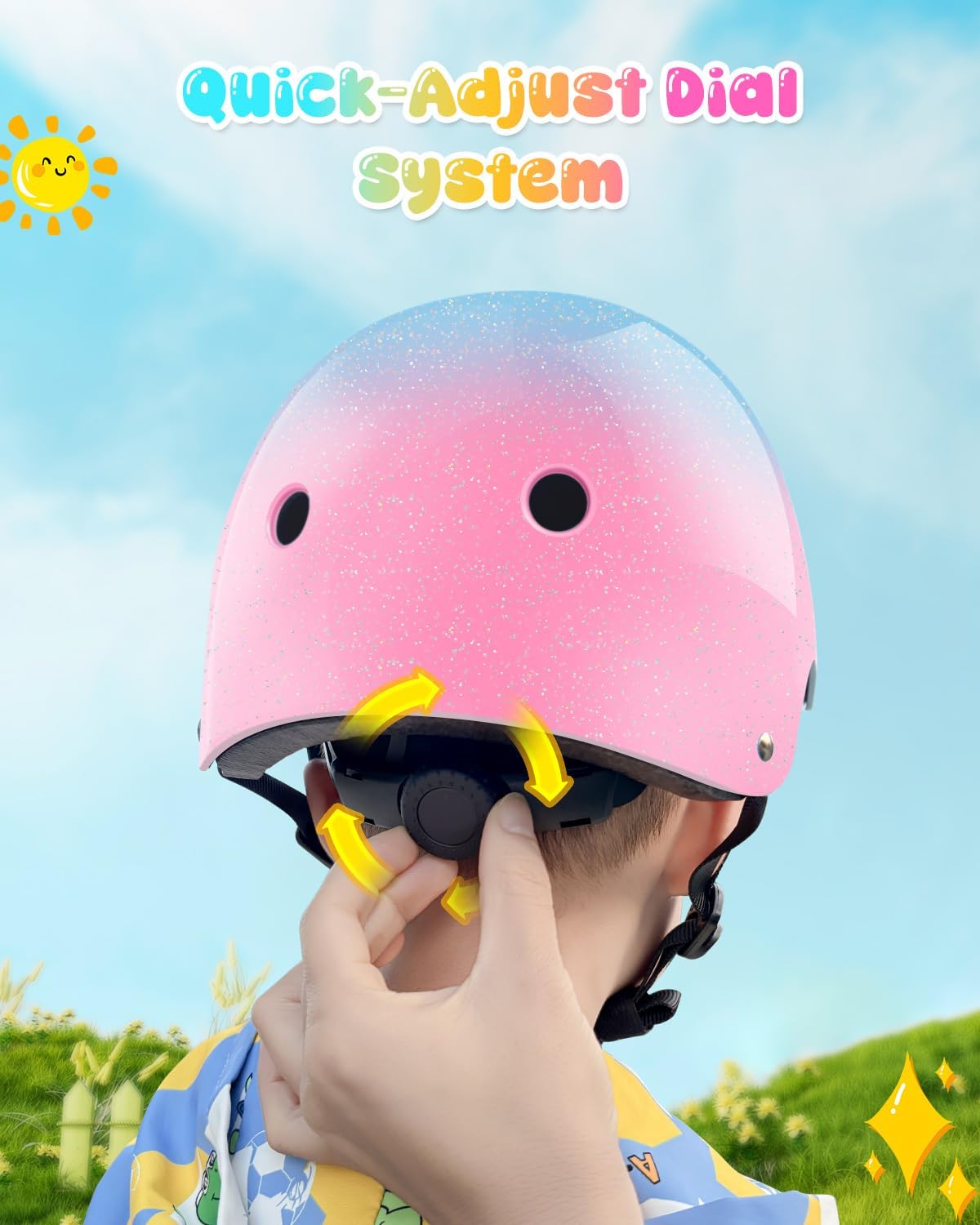 Kids Helmet, Toddler Adjustable Kids Ages 3-8 Years Old Boys Girls Multi-Sports Safety