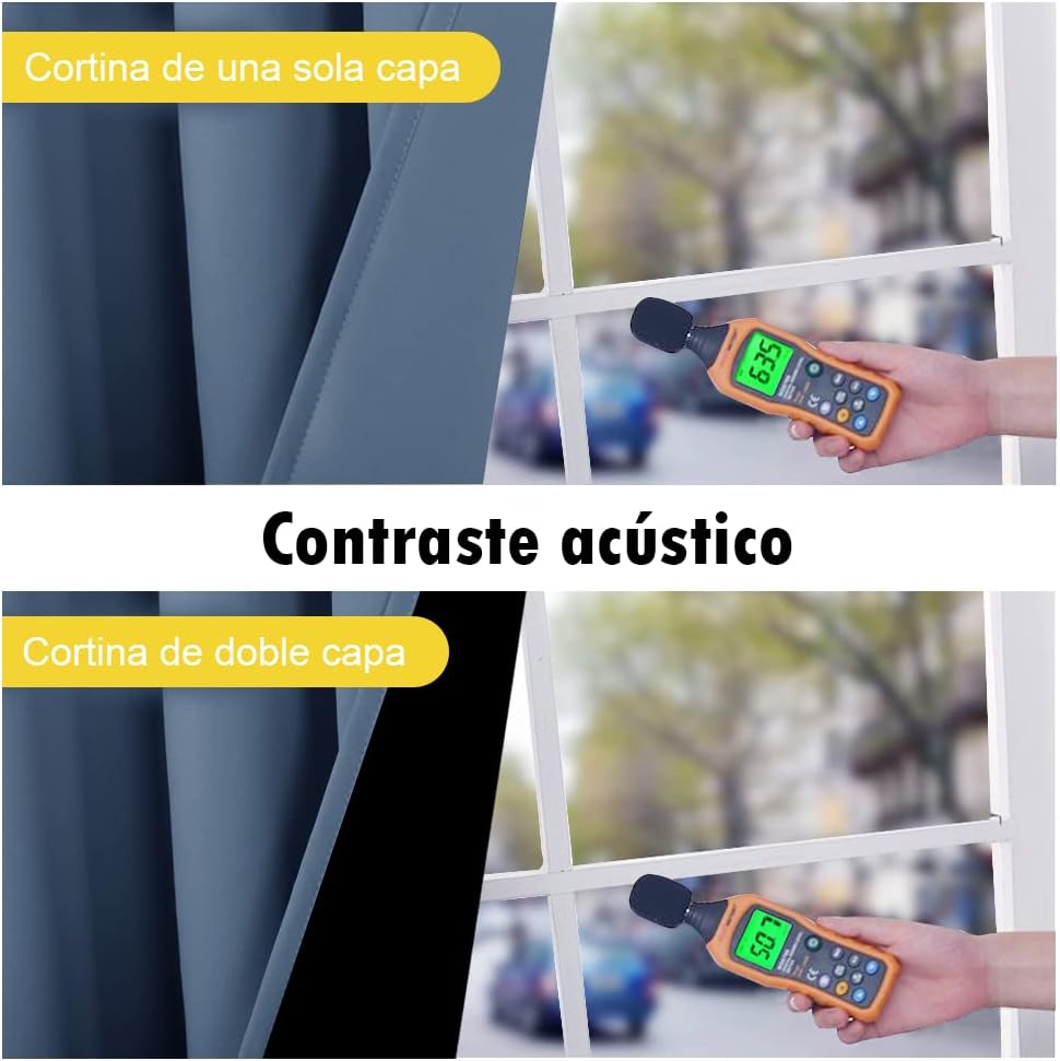 NICETOWN Full Shade Curtain Panels 72 inches Long, Pair of Energy Smart & Noise Blocking Out Blackout Drapes for Guest Room Window, Thermal Insulated Lined Window Dressing (Stone Blue, 52x72)