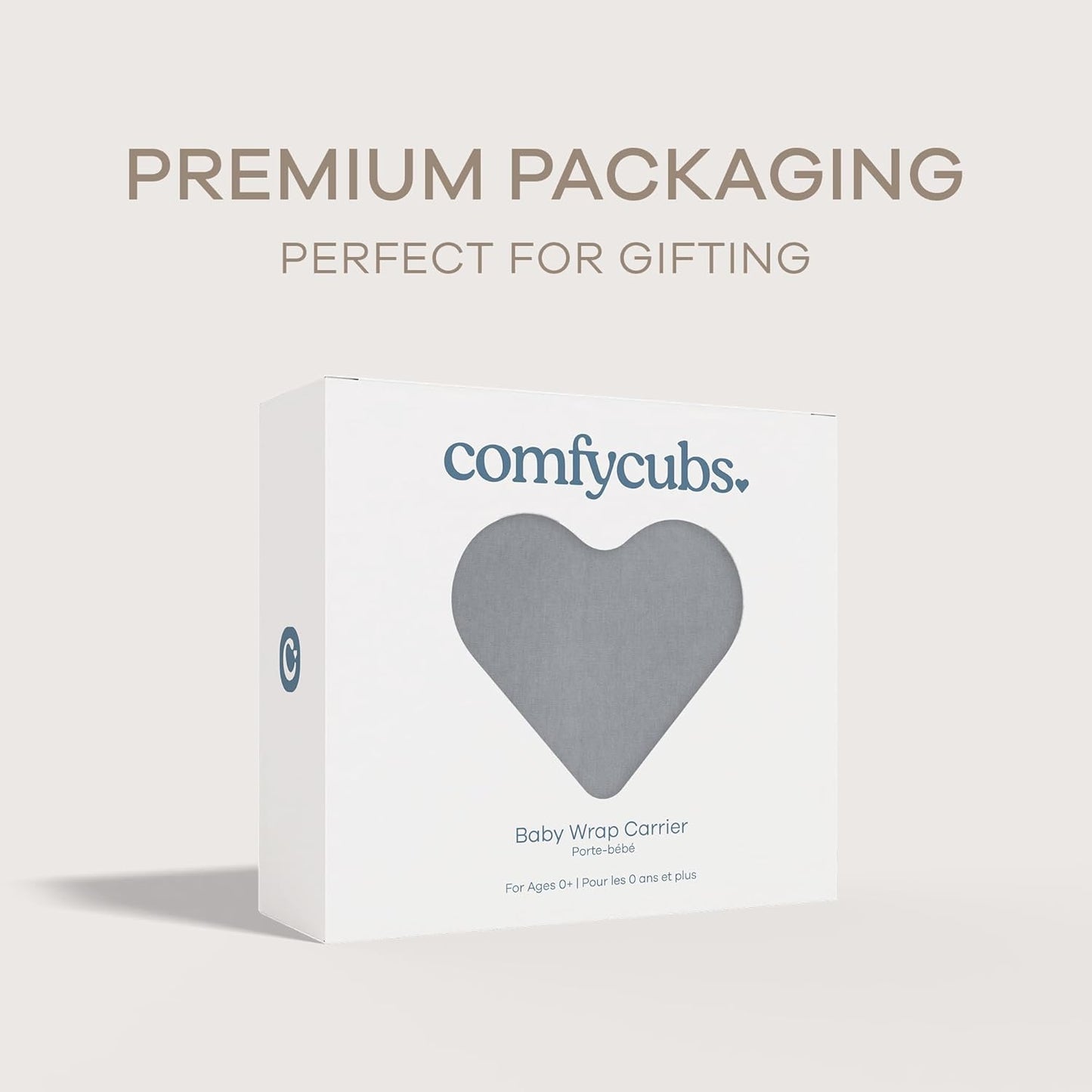 Comfy Cubs Baby Wrap Carrier - Soft & Secure Fit Cotton Blend Baby Carrier Newborn to Toddler - Hands-Free & Lightweight Infant Wrap - Adjustable, One Size Fits All Toddler Sling - Slate Grey