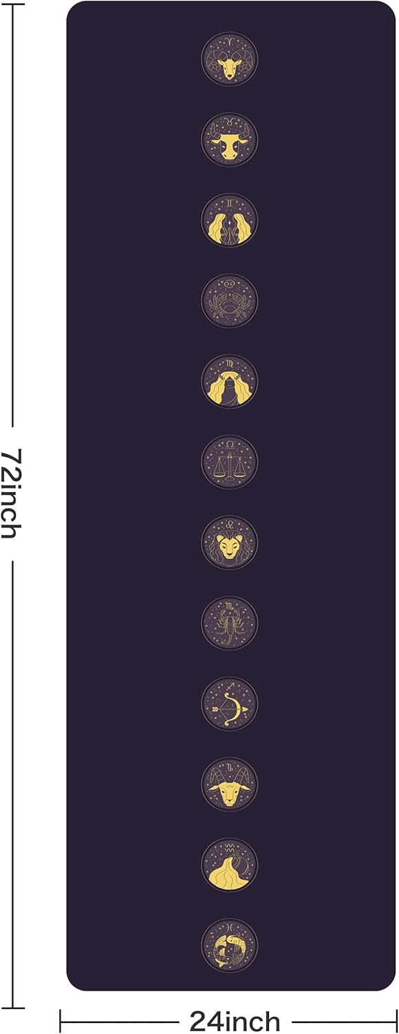 Non Slip Yoga Mat TPE Workout Mat for Men Women, Thick Workout Mat with Carrying Strap, Fitness Mats for Exercise, Yoga, Fitness, Pilates, Floor Workouts (72" x 24" x 6mm)