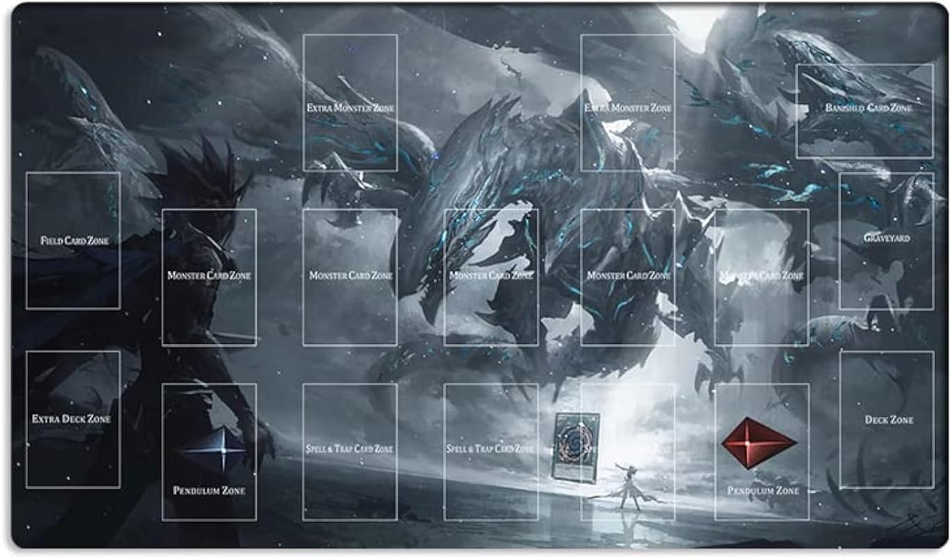 New Mlikemat Playmat Blue-Eyes Ultimate Dragon TCG CCG OCG Trading Card Game Mat with Zones + Free Bag (ZD039-462-A)