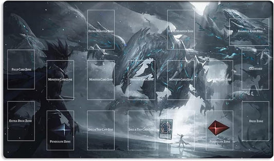 New Mlikemat Playmat Blue-Eyes Ultimate Dragon TCG CCG OCG Trading Card Game Mat with Zones + Free Bag (ZD039-462-A)