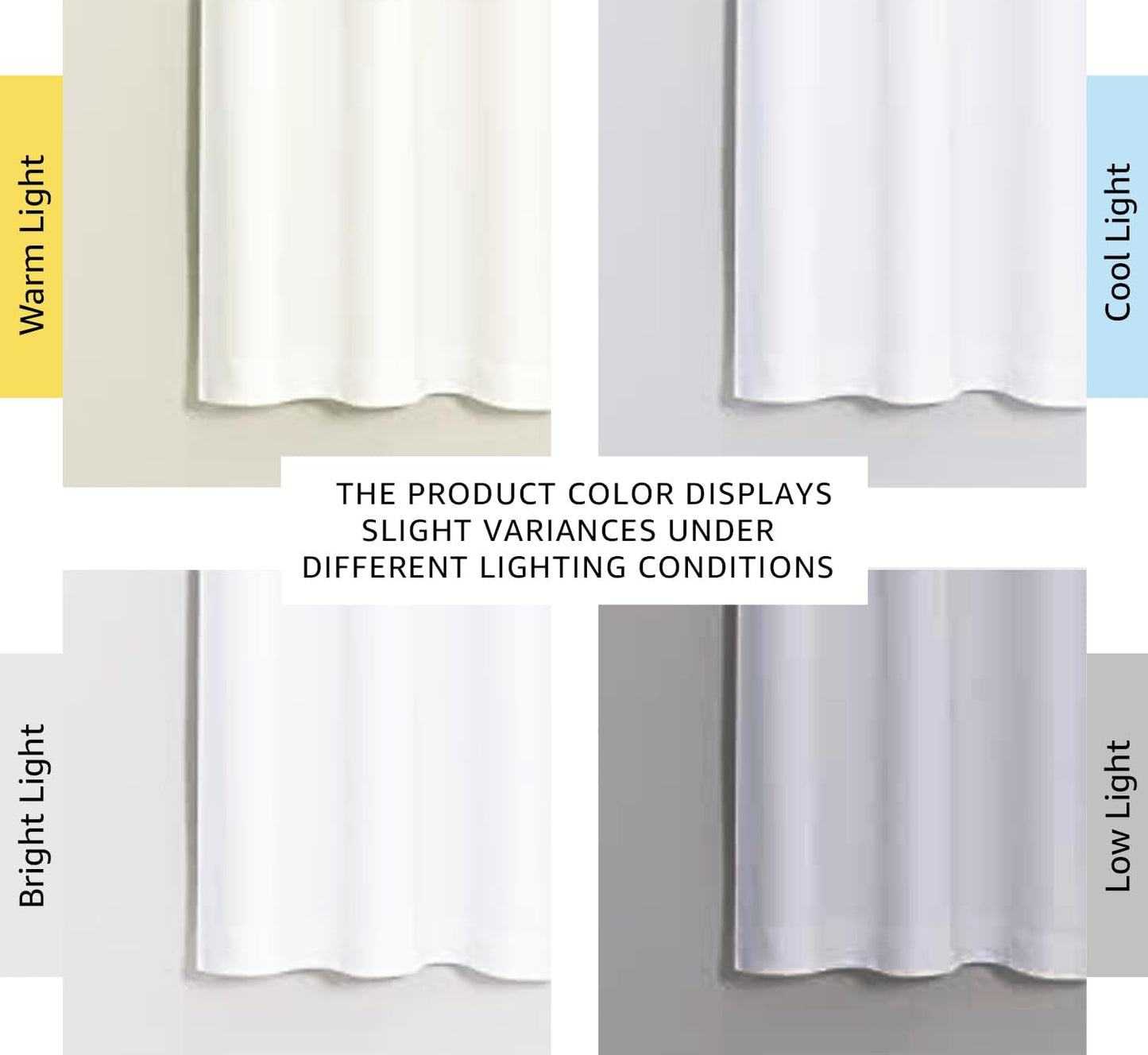NICETOWN Pure White 100% Blackout Lined Curtains, 2 Thick Layers Narrow Wide Window Treatment Panels Thermal Insulated Drapes for Kitchen Small Window (1 Pair, 37" Width x 63" Length Each Panel)