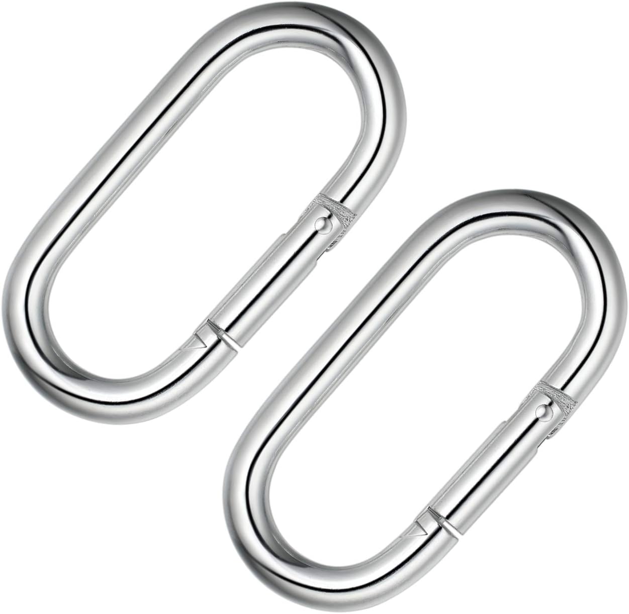 4 Inch Carabiner Clip Heavy Duty Spring Snap Hook Oval Shape 2pcs 10x100mm