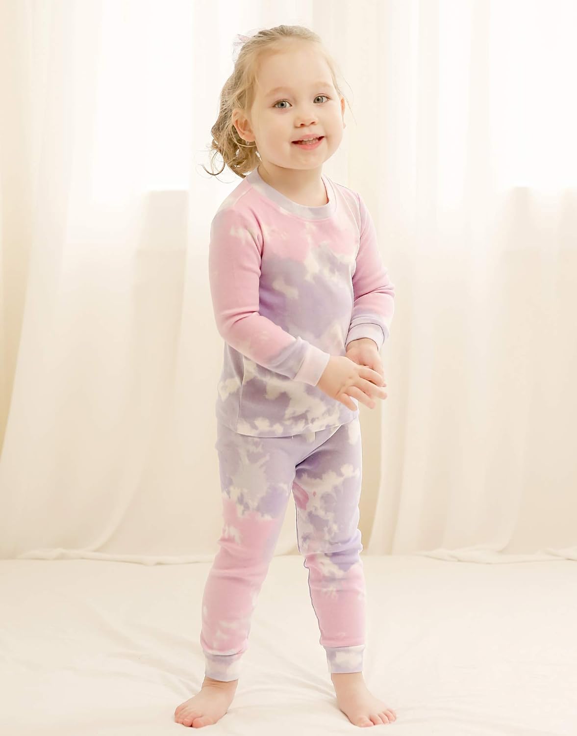 VAENAIT BABY 12M-12Y Toddler Kids Boys Girls 100% Cotton Marbling Tiedye Sung Fit Sleepwear Pajamas 2pcs Pjs Set