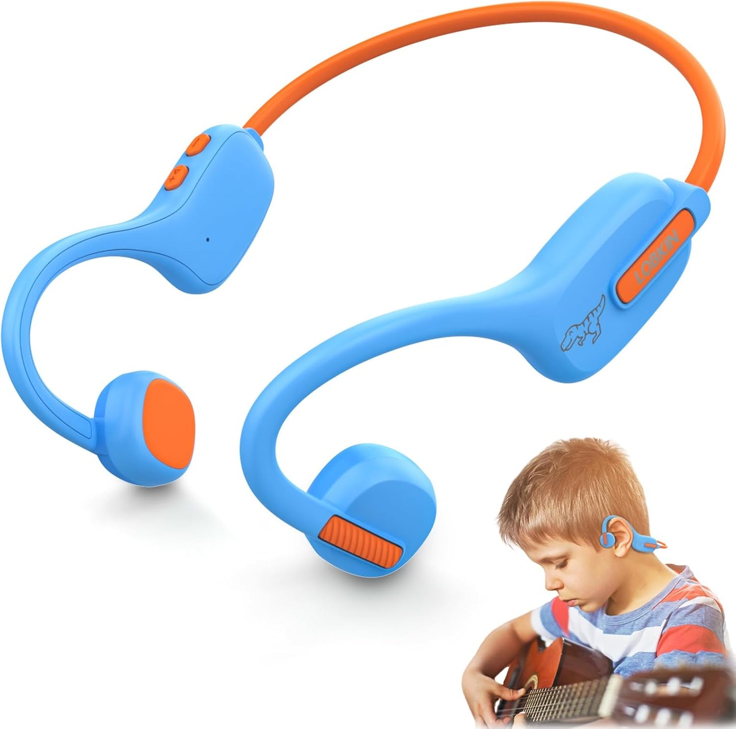 LOBKIN Kids Headphones Open Ear,Bluetooth 5.3 Air Conduction Wireless Lightweight Kids Earbuds IPX5 Waterproof with Microphone for School,Home and Outdoor Activities Gifts for Boys Girls