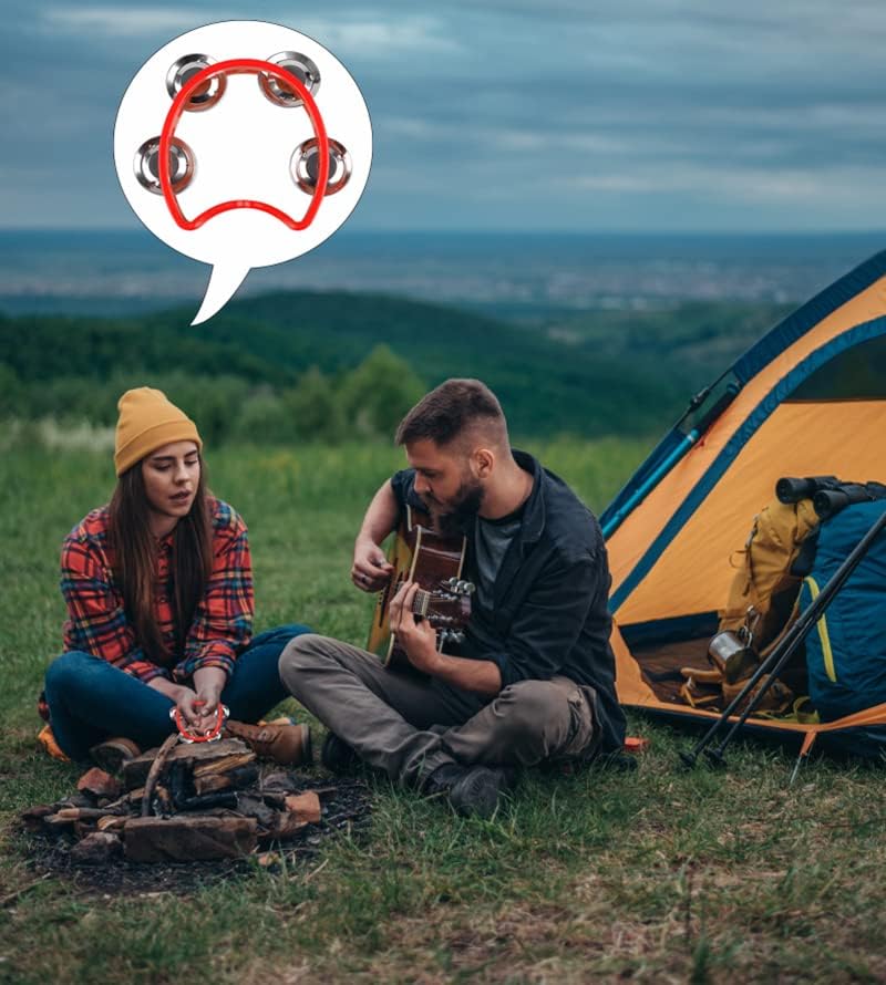 27 Pack Plastic Percussion Tambourine Hand Tambourine Bells, Mini Percussion Tambourines Bulk Hand Held Percussion Drum Musical Rhythm Instrument for Adults Kids Party Supplies(7 Colors)