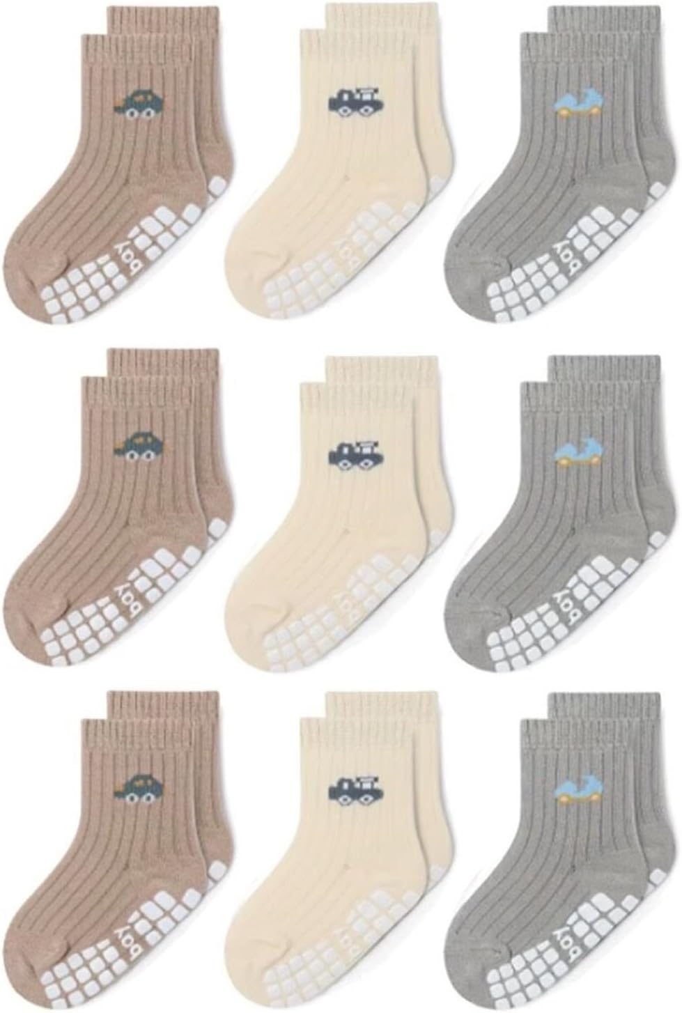 Baby Non Slip Ankle Socks with Grippers for 0 Months-7 Years Old Walking Socks