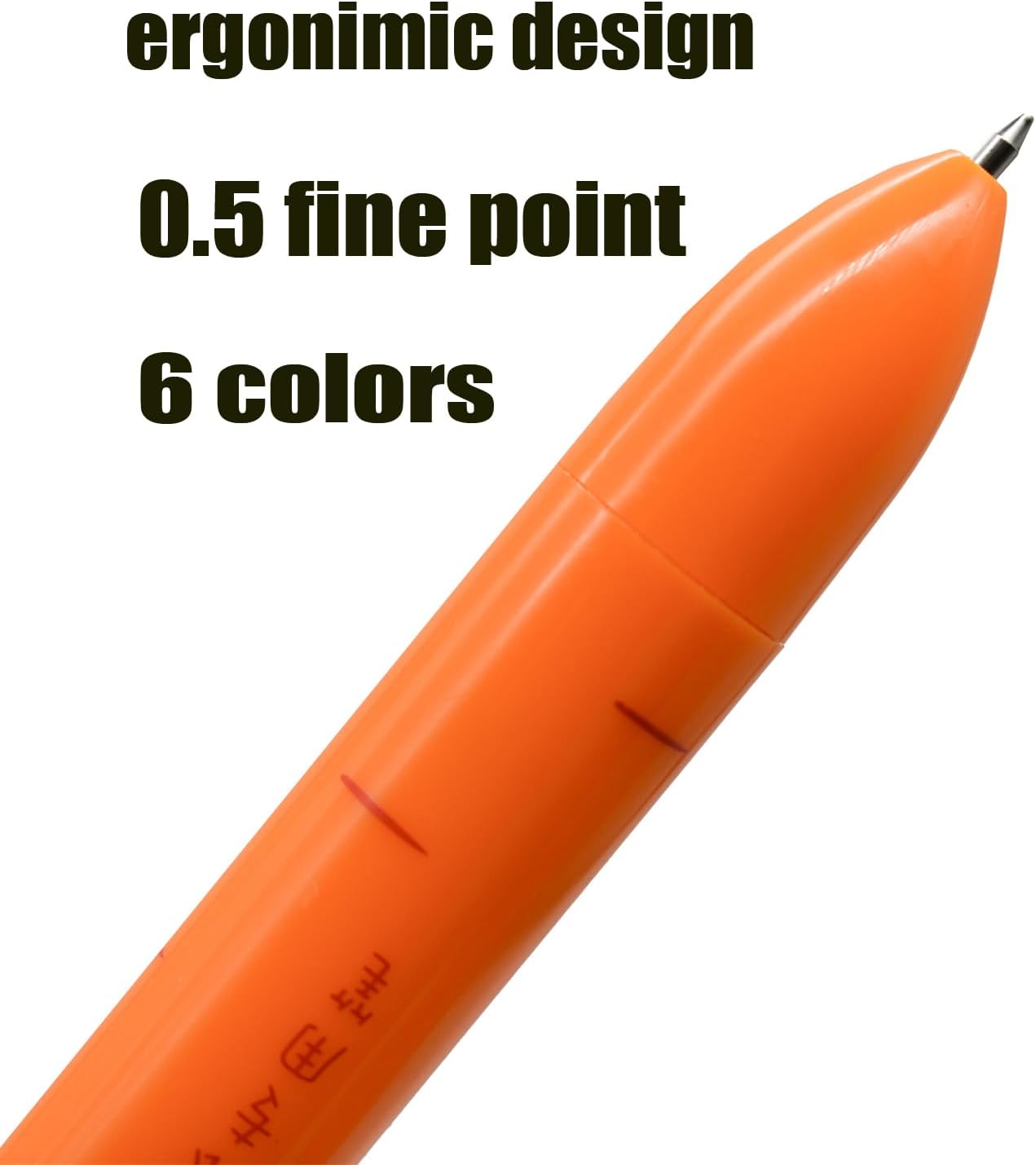 10 pieces Carrot-Shaped 6-Color Retractable Ballpoint Pens, Cute Vegetable Design Multicolor Writing Pens for School, Office, Note-Taking, Journaling (Assorted Colors)