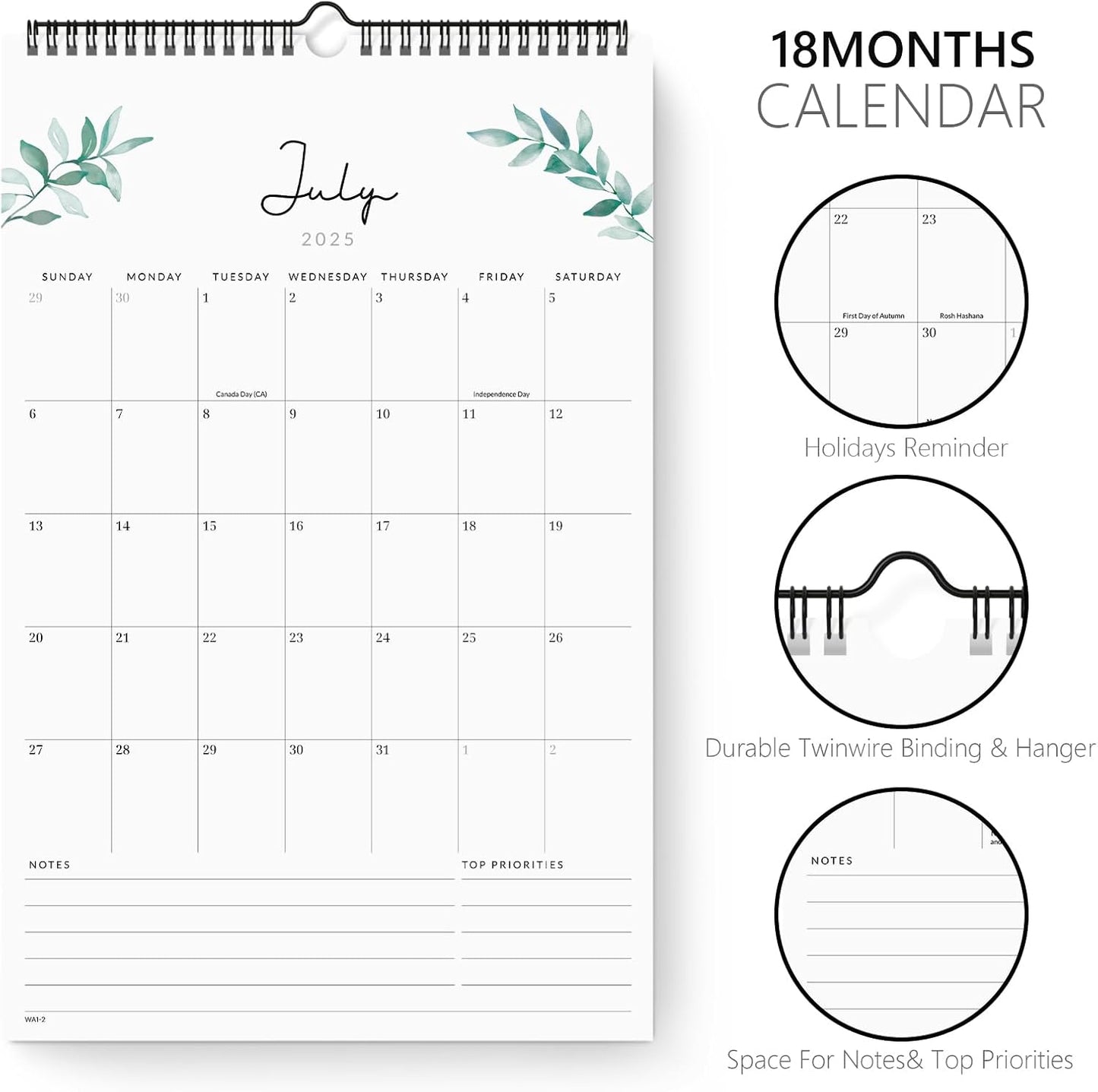 Jotsome Wall Calendar 2025-2026, Large Academic Monthly Calendar From July 2025 to December 2026 11"x17", Aesthetic Wall Decoration in Home and Office for Easy Organizing