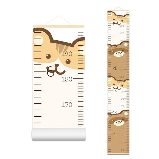 Kids Height Wall Chart in Inch Child Measurement Ruler Growing Tracker Canvas Growth Charts Toddler Bedroom Nursery Room Playroom Decor