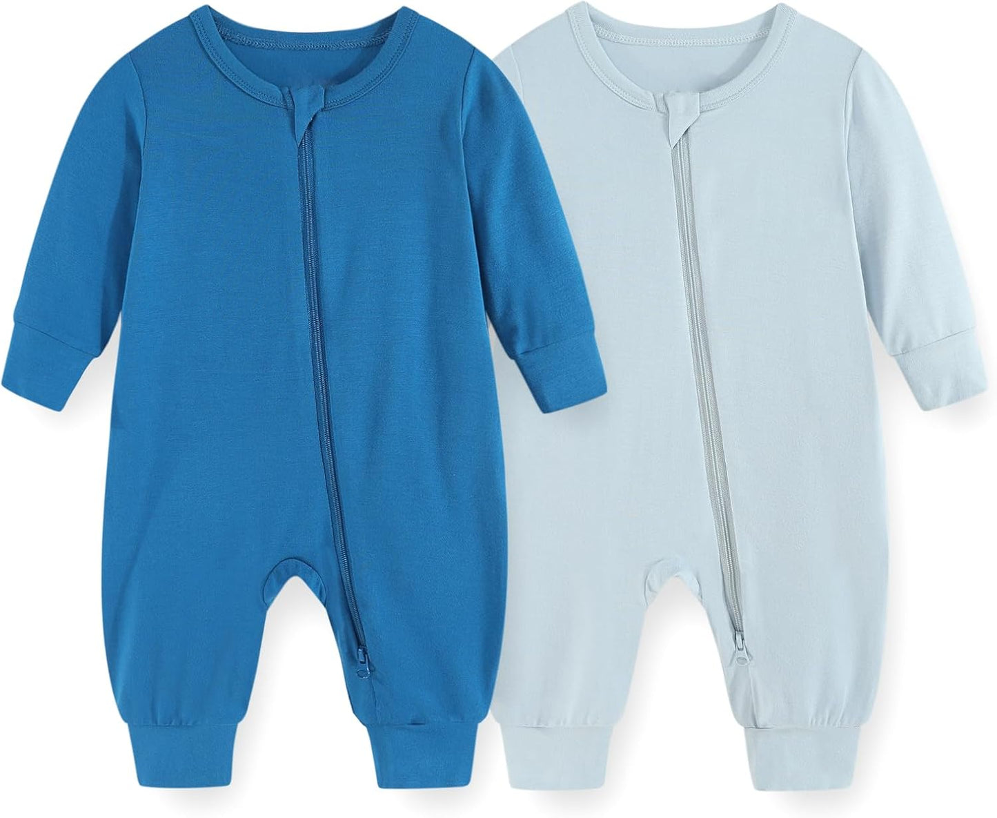Unisex Rayon Made from Bamboo Zipper Baby Boy Girl Rompers 2 Pcak Long Sleeve Infants Jumpsuits New Born Clothes