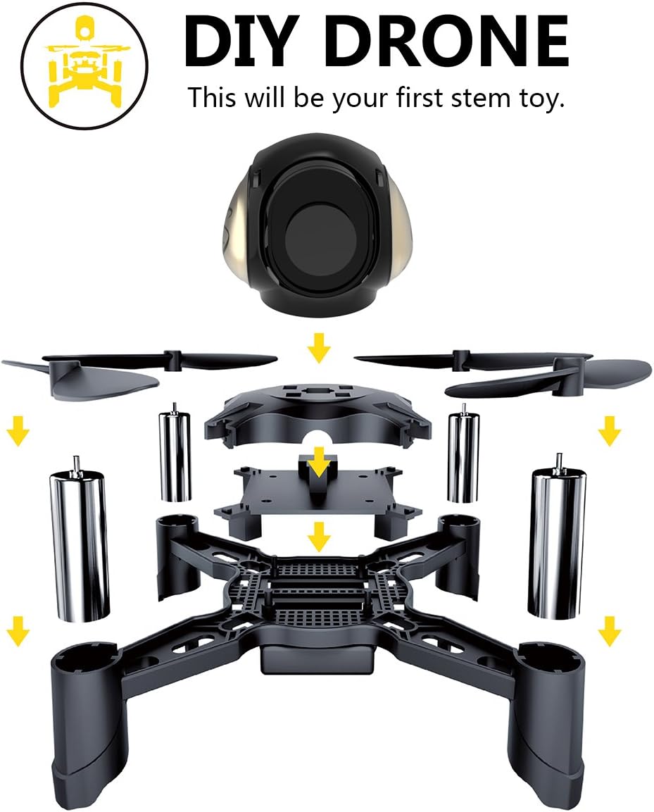 REMOKING R605 RC DIY Drone Toys Mini Racing Quadcopter Headless Mode 2.4GHz 360°flip 4 Channels Altitude Hold Indoor and Outdoor Game Educational Building Toy Science Kit for Kids and Adults