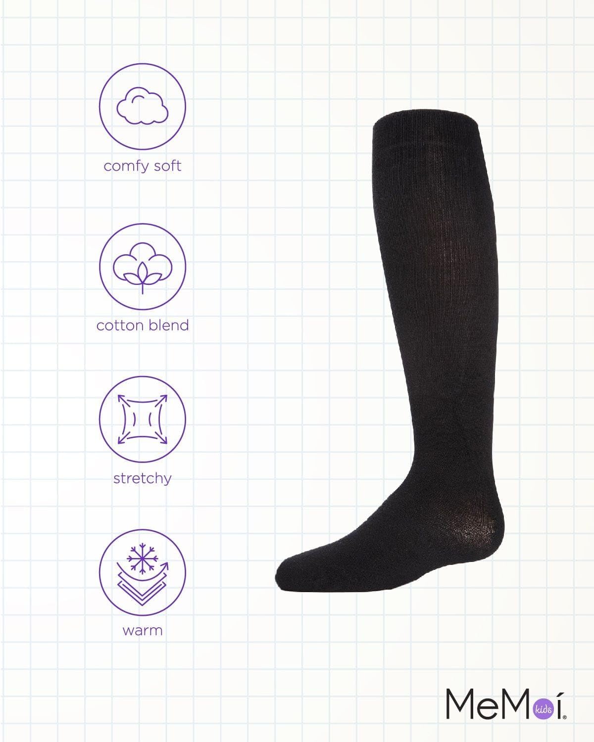 MeMoi Soft Pima Cotton Tights for Girls, Soft and Lightweight Opaque Tights for girls - Sizes 8 to 16