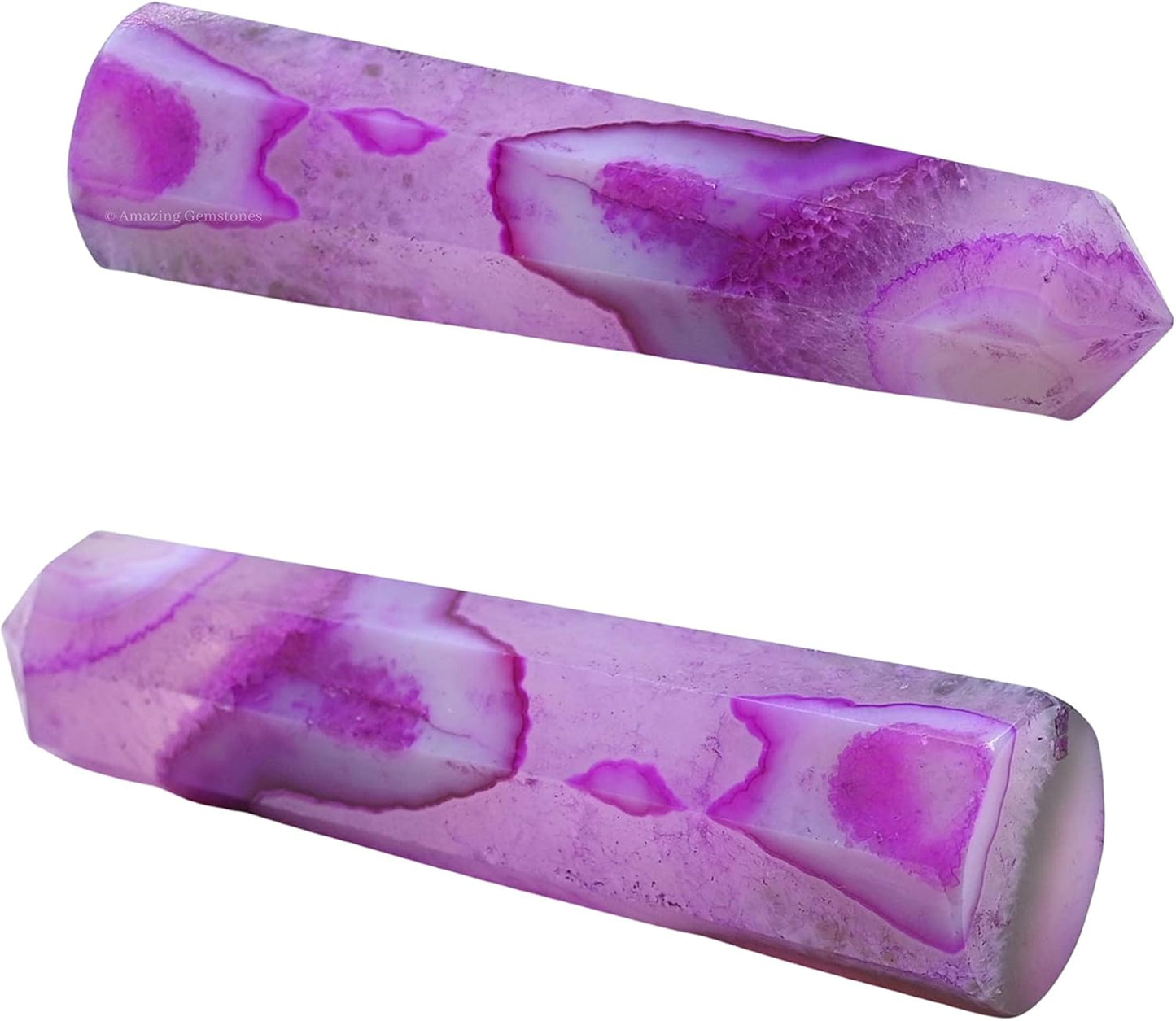 Amazing Gemstone Pink Agate Crystal Towers - Natural Healing Crystal Point Obelisk for Reiki Healing and Crystal Grid (2 Inch to 3 Inch)