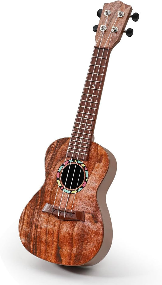 Raimy Kids Guitar Ukulele - 21in Ukulele Guitar Toys for Kids Ages 3 4 5 6 7+ Year Old Boys Girls Simulated Sound Quality Music Instruments Learning Education (Brown)